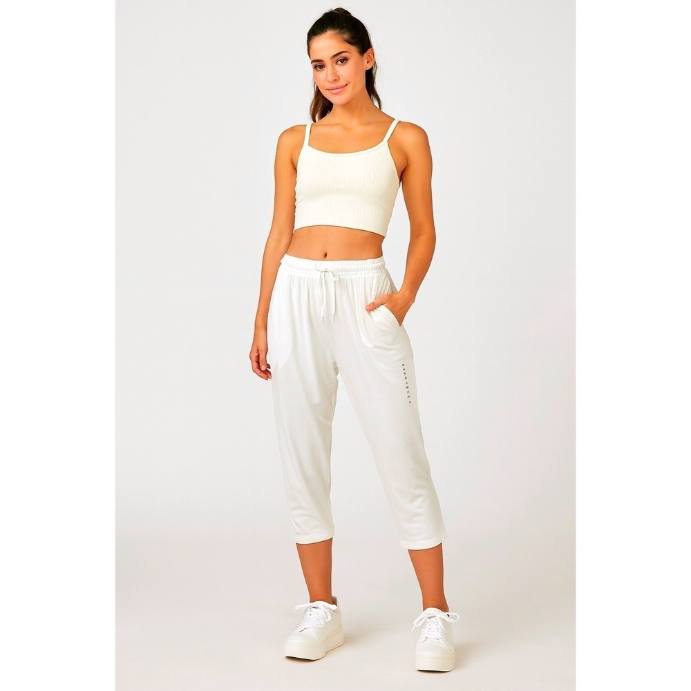 NWT Hasting‎ & Smith Lounge Pants Drawstring Pockets White Capri Sweatpants XLP